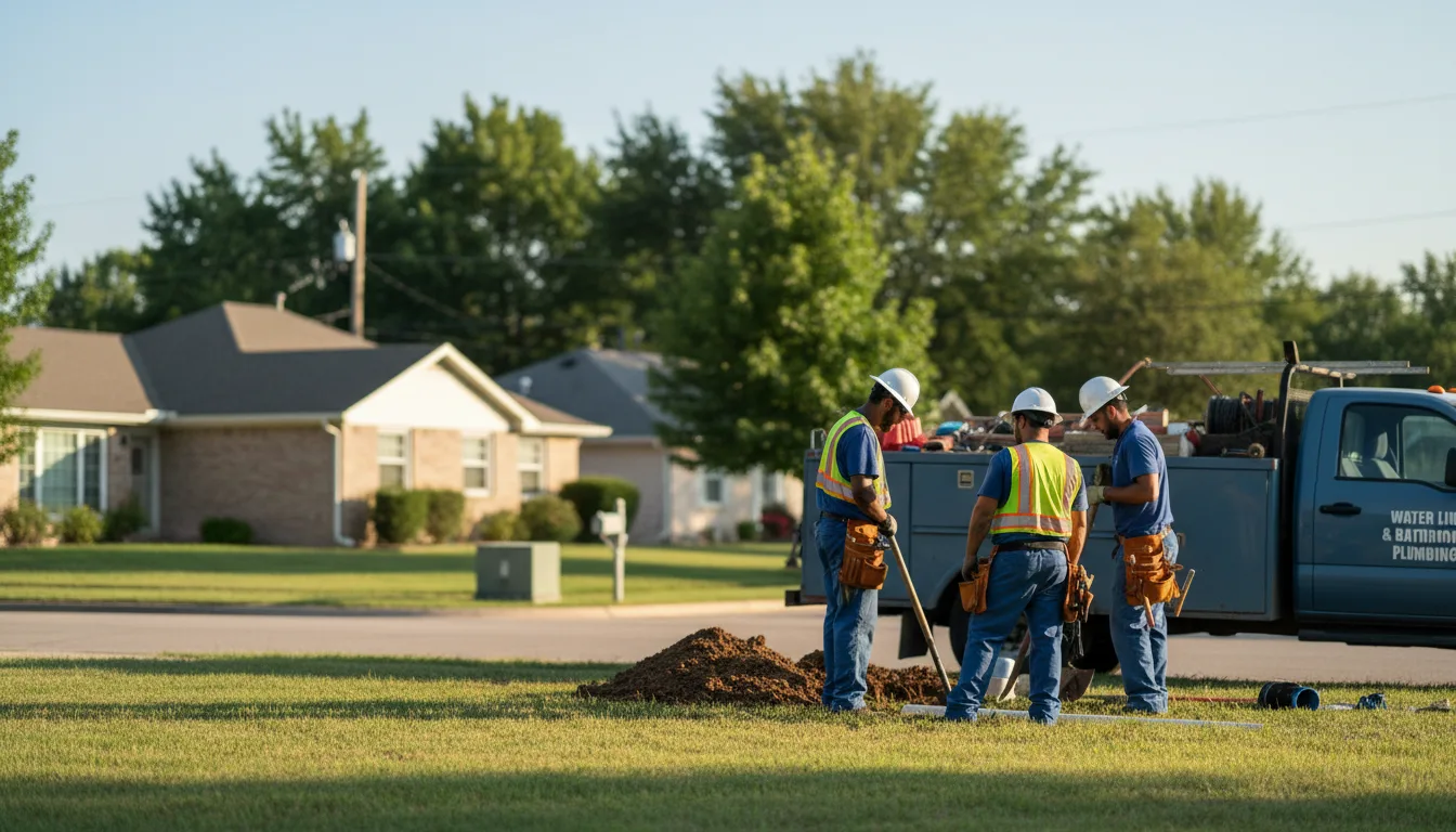Residential water line and bathroom plumbing service in Campus, IL